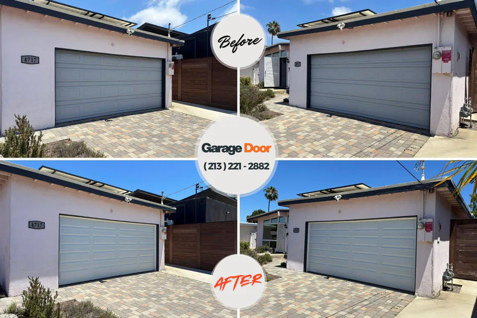 Before and after: garage door repair Lathrop, CA